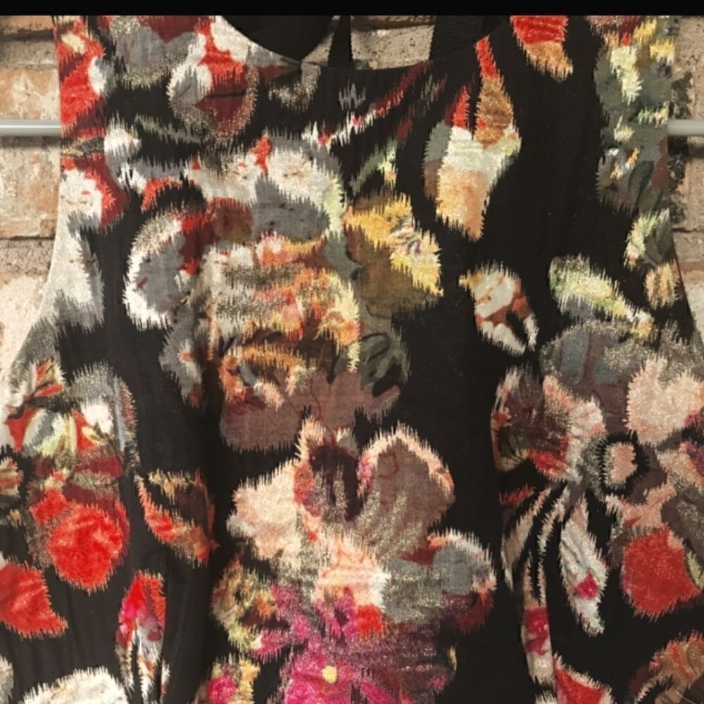 Anthropologie Leifsdottir Floral Metallic Brocade Midi Sleeveless Dress Sz 2 - Picture 4 of 12
